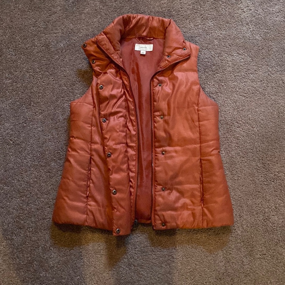 Marina orange rust color vest with side zip up pockets